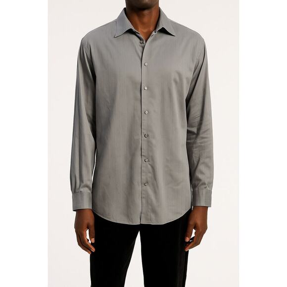 Kenneth Cole Other - 16 - 34 / 35 L grey wrinkle free dress shirt long sleeve button up EUC Kenneth C